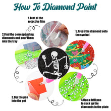 Load image into Gallery viewer, 6PCS Diamond Crafts Coasters Diamond Painting Art Coasters (Hippie Skeleton)