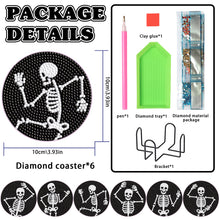 Load image into Gallery viewer, 6PCS Diamond Crafts Coasters Diamond Painting Art Coasters (Hippie Skeleton)