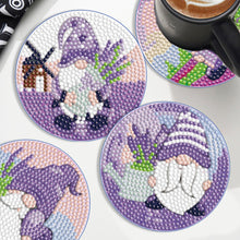 Load image into Gallery viewer, 6PCS Diamond Crafts Coasters Diamond Painting Art Coasters (Lavender Gnome)