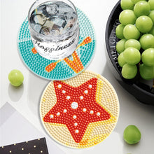 Load image into Gallery viewer, 6PCS Diamond Painting Art Coasters with Holder Wooden (Beach Holiday)