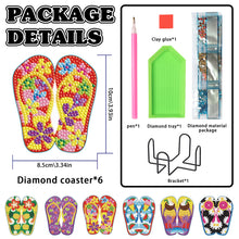 Load image into Gallery viewer, 6PCS Diamond Painting Art Coasters with Holder Wooden (Beach Holiday)