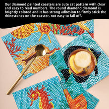 Load image into Gallery viewer, 6PCS Diamond Painting Art Coasters with Holder Wooden (Marine Life)