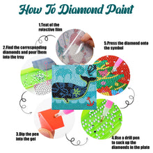 Load image into Gallery viewer, 6PCS Diamond Painting Art Coasters with Holder Wooden (Marine Life)