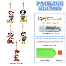 Load image into Gallery viewer, 5PCS Rhinestone Painting Pendant Double Sided (Xmas Mickey Minnie)