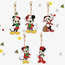 Load image into Gallery viewer, 5PCS Rhinestone Painting Pendant Double Sided (Xmas Mickey Minnie)