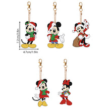 Load image into Gallery viewer, 5PCS Rhinestone Painting Pendant Double Sided (Xmas Mickey Minnie)