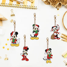 Load image into Gallery viewer, 5PCS Rhinestone Painting Pendant Double Sided (Xmas Mickey Minnie)