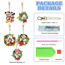 Load image into Gallery viewer, 5PCS Diamond Art Decor Xmas Mickey Pals Double Sided Rhinestone Painting Pendant