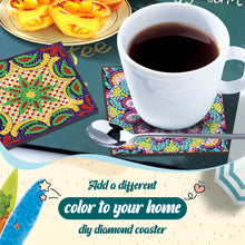 Load image into Gallery viewer, 8pcs Acrylic Diamond Art Coaster Kaleidoscope Round Diamond Painting DIY Coaster