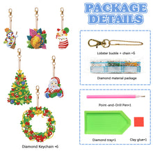 Load image into Gallery viewer, Double Sided Diamond Painting Keychains Special Shape 6PCS (Xmas Ornament)