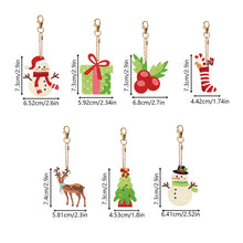 Load image into Gallery viewer, Double Sided Diamond Painting Keychains Snowman Special Shape Elk 7PCS Xmas Tree