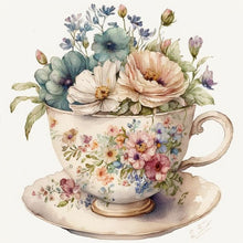 Load image into Gallery viewer, Diamond Painting - Full Round - teacup bouquet (30*30CM)
