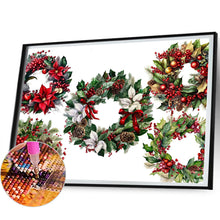 Load image into Gallery viewer, Diamond Painting - Full Round - christmas mood decoration wreath (50*40CM)