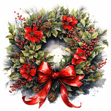 Load image into Gallery viewer, Diamond Painting - Full Round - Christmas wreath (40*40CM)