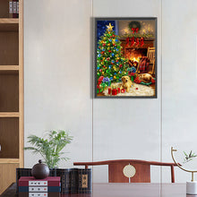 Load image into Gallery viewer, Diamond Painting - Full Square - Christmas Fireplace Puppy (30*40CM)
