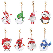 Load image into Gallery viewer, 8PCS Diamond Painting Keychains Double Sided Special Shape Diamond Art Decor Cat