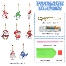 Load image into Gallery viewer, 8PCS Diamond Painting Keychains Double Sided Special Shape Diamond Art Decor Cat