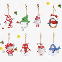 Load image into Gallery viewer, 8PCS Diamond Painting Keychains Double Sided Special Shape Diamond Art Decor Cat