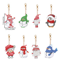 Load image into Gallery viewer, 8PCS Diamond Painting Keychains Double Sided Special Shape Diamond Art Decor Cat