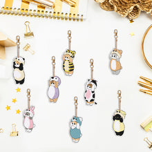 Load image into Gallery viewer, 8PCS Diamond Painting Keychains Double Sided Special Shape Diamond Art Decor Cat