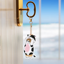 Load image into Gallery viewer, 8PCS Diamond Painting Keychains Double Sided Special Shape Diamond Art Decor Cat