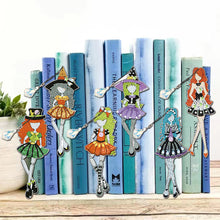 Load image into Gallery viewer, 6pcs Bookmark Diamond Dots with Crystal Little Witch Dot Drill Book Mark Cartoon