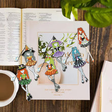 Load image into Gallery viewer, 6pcs Bookmark Diamond Dots with Crystal Little Witch Dot Drill Book Mark Cartoon