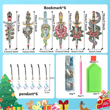 Load image into Gallery viewer, 6PCS Diamond Art Bookmarks Pendant Special Shape for Adults Kids Crafts Supplies