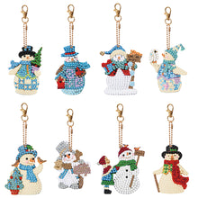 Load image into Gallery viewer, 8PCS Rhinestone Painting Pendant Double Sided (Snowman)