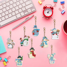 Load image into Gallery viewer, 8PCS Rhinestone Painting Pendant Double Sided (Snowman)