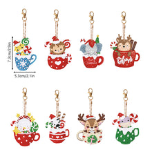 Load image into Gallery viewer, 8PCS Rhinestone Painting Pendant Double Sided (Xmas Hat Cup Animal)