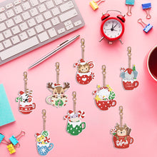Load image into Gallery viewer, 8PCS Rhinestone Painting Pendant Double Sided (Xmas Hat Cup Animal)