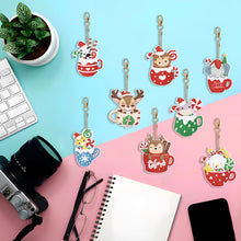 Load image into Gallery viewer, 8PCS Rhinestone Painting Pendant Double Sided (Xmas Hat Cup Animal)