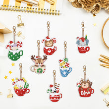 Load image into Gallery viewer, 8PCS Rhinestone Painting Pendant Double Sided (Xmas Hat Cup Animal)