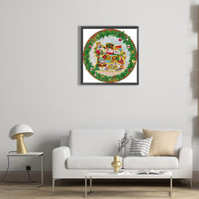 Load image into Gallery viewer, Diamond Painting - Partial Special Shaped - Christmas Wreath Snowman (30*30CM)