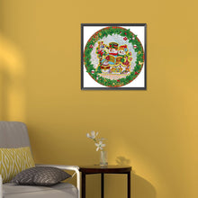 Load image into Gallery viewer, Diamond Painting - Partial Special Shaped - Christmas Wreath Snowman (30*30CM)
