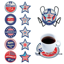 Load image into Gallery viewer, Diamond Crafts Coasters Diamond Painting Coasters (10PCS Independence Day)