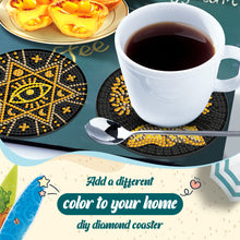 Load image into Gallery viewer, Diamond Crafts Coasters Diamond Painting Coasters (10PCS Black Gold Painting)