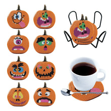 Load image into Gallery viewer, Diamond Painting Art Coaster Kit Special Shape (8PCS Odd Pumpkin)