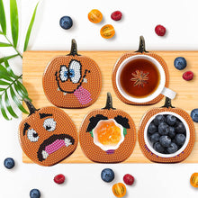 Load image into Gallery viewer, Diamond Painting Art Coaster Kit Special Shape (8PCS Odd Pumpkin)