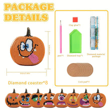 Load image into Gallery viewer, Diamond Painting Art Coaster Kit Special Shape (8PCS Odd Pumpkin)