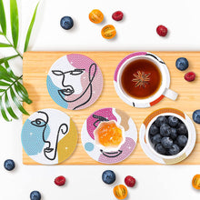 Load image into Gallery viewer, Diamond Painting Art Coaster Kit Special Shape (8PCS Abstract Facial Line)