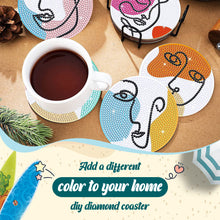 Load image into Gallery viewer, Diamond Painting Art Coaster Kit Special Shape (8PCS Abstract Facial Line)