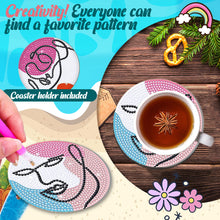 Load image into Gallery viewer, Diamond Painting Art Coaster Kit Special Shape (8PCS Abstract Facial Line)