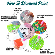 Load image into Gallery viewer, Diamond Painting Art Coaster Kit Special Shape (8PCS Abstract Facial Line)