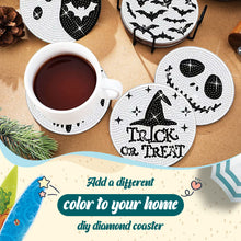 Load image into Gallery viewer, Diamond Painting Art Coaster Kit Special Shape (8PCS Halloween Wacky Face)