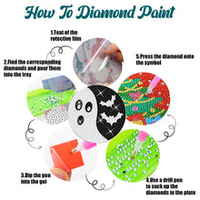 Load image into Gallery viewer, Diamond Painting Art Coaster Kit Special Shape (8PCS Halloween Wacky Face)