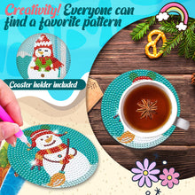 Load image into Gallery viewer, Diamond Painting Art Coaster Kit Special Shape (8PCS Xmas Snowman)