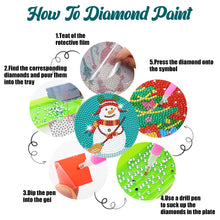 Load image into Gallery viewer, Diamond Painting Art Coaster Kit Special Shape (8PCS Xmas Snowman)