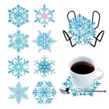 Load image into Gallery viewer, Diamond Painting Art Coaster Kit Special Shape (8PCS Winter Snowflakes)